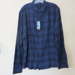 LIVERGY *NWT* Flannel Shirt Size XL Men's Plaid Casual Winter Blue/Black Fall